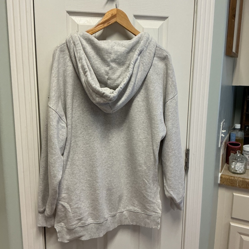 aerie SZ XS oversized grey Heathered V-Neck sweatshirt Down to Earth - Picture 5 of 11